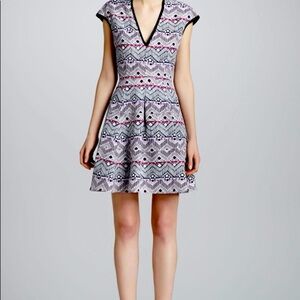 Nanette Lenore Sleeveless Fit & Flare Dress Size 2 Silk Linen V-Neck Dre…